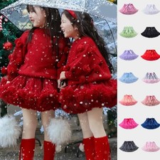 UK Girls Kids Womens Tutu Skirt Dance Puffy Petticoat Party Ballet Fluffy Layers
