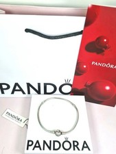 Genuine Pandora Sparkling Pave Heart Clasp Bracelet 590743CZ-18cm , & Packaging 