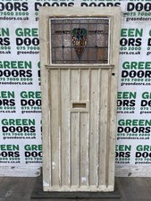 1930S LEADED GLASS FRONT DOOR