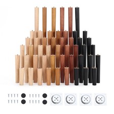 4pcs Wooden Furniture Legs Solid Replacement Feet Table Chair with Non Slip Pads