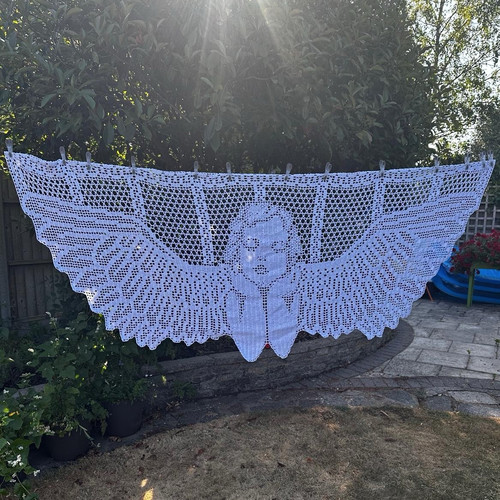 White crocheted lace - white, sheer