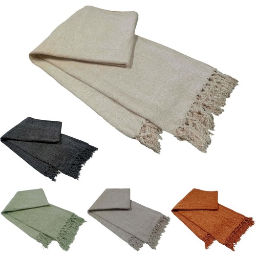 Chenille throw with tassels - throw,