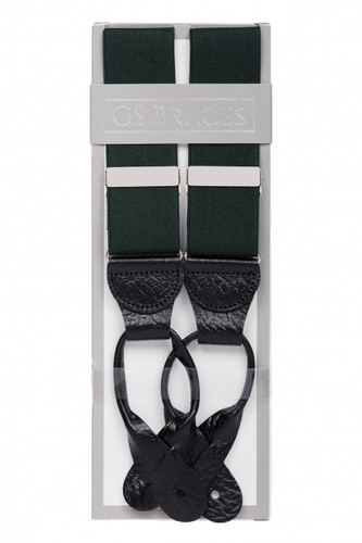 Mens green suit trouser braces - green,
