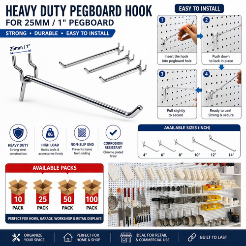 Heavy duty pegboard hooks - duty,