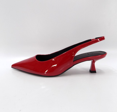 Kitten heel red shoes - red, wide