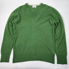 Hackett London Mens 100% Lambswool V-Neck Jumper - Green - Size Medium