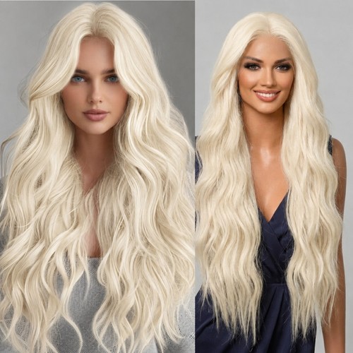 Women bleach blonde long wavy - bleach,