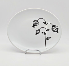 Vintage IKEA Black Poppies Oval Side Plate