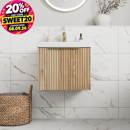 Fluted 500mm bathroom vanity - 500mm,