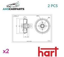 BRAKE DRUM PAIR SET REAR 214