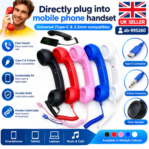 Retro telephone handset for - telephone,