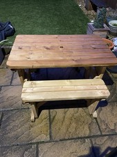 Picnic Table and Bench Set,  Wooden Heavy Duty 