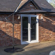 Factory Seconds 3m Cantilever Banana Garden Parasol in Black with Crank Handle