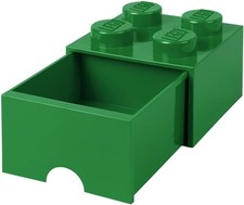 LEGO Brick with 4 Knobs 1 Drawer GREEN Storage Box for LEGO Toys Desk Drawer NEW