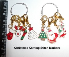 Stitch Markers Christmas set of 4 charms for Knitting Crochet choice of Designs