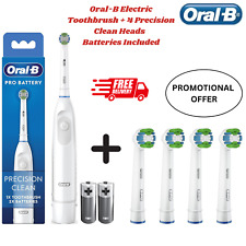 Oral-B Pro Battery Electric Toothbrush Precision Clean + 4 Heads (Choose Yours)