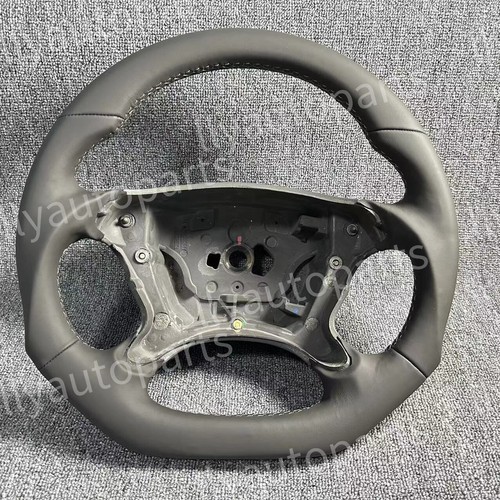 Grey leather steering wheel - steering,