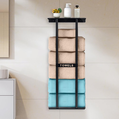 Towel rack black iron - towel,