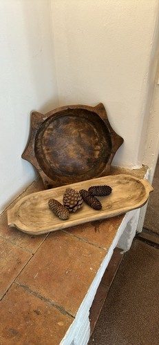 Large wooden dough bowl - wooden,