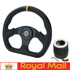 For VW T4 Transporter Caravelle Hub Boss Kit &13" Flat Leather Steering Wheel UK