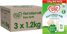 Cow & Gate First Infant Milk Stage 1 Baby Formula, From Birth - 3.6kg Bulk Pack!