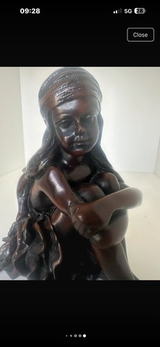 Vintage bronzed resin seated - vintage,