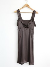 John Galliano 2007 Silk Brown Midi Dress, Size 30/44