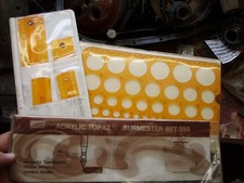 Engineering Technical drawing stencils KUM, Rotring - lettering circles & curves