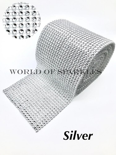 Silver 80cm sparkly rhinestone - silver,