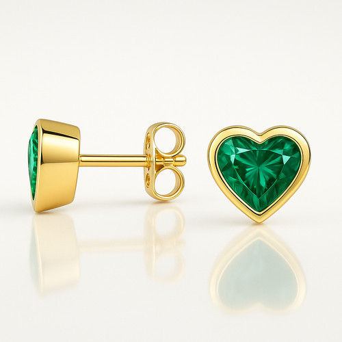 9ct yellow gold silver - silver, heart