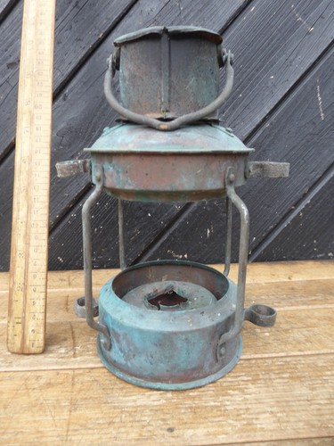 Vintage copper ships lamp - copper, for