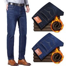Fleece Lined Jeans Men Thermal
