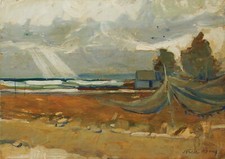 Sören Viberg Oil Painting GOTLAND - Sweden 1950s