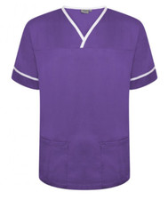 Unisex Mens Womens Nurses Scrub Top Medical Healthcare Tunic Top - NSTT