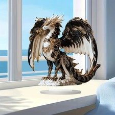 Acrylic Dragon Statues Desk Decorative Figurines Animal Figurines Sculptures