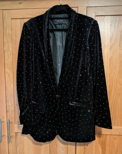 Zara black velvet silver - black,