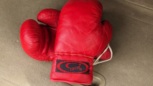 Vintage genuine red leather - genuine,