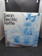 Vintage Swan Electric Kettle Model A473F Stainless Steel & Black + Box