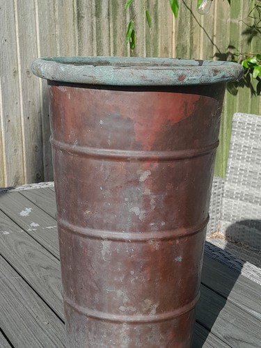 Vintage tall copper pot - vintage,