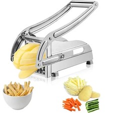 Potato Chipper Chip Chopper Cutter Slicer Maker & 2 Steel Edges 🍟 French Fries