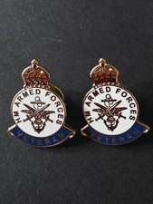 Forces Veteran pin badge with kings Crown X2