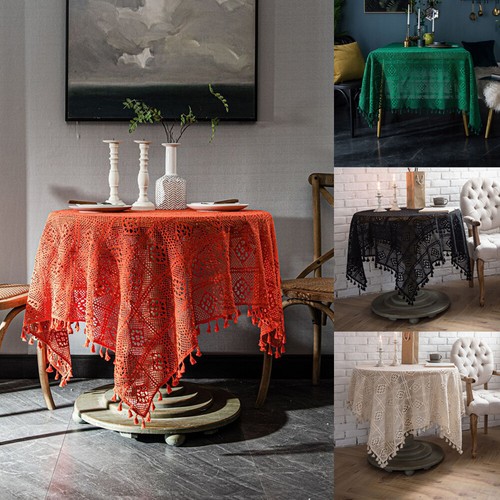 Lace crochet tassel tablecloth - crochet,