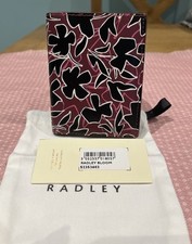 Radley Bloom Trifold Leather Card Holder/Travel ID Holder, Merlot & Black BNWT