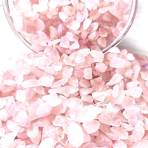 Rose quartz crystal - quartz, chips