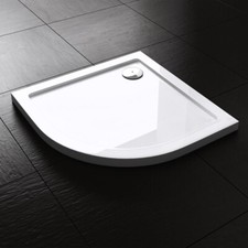 Bathroom Shower Tray Acrylic Resin Slimline 40mm Quadrant White 800/900/1000mm