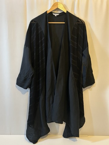 Chesca black linen open - , front