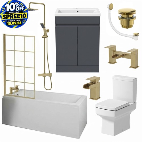 Complete square bathroom suite - bathroom,