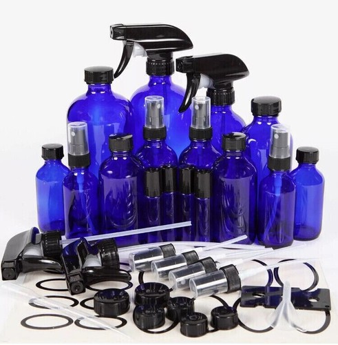 Set cobalt blue - blue, glass