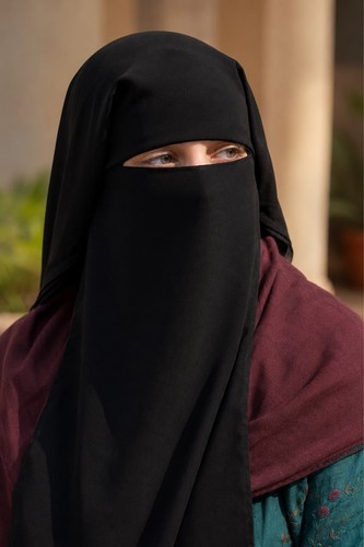 Black full niqab muslim veil - muslim,