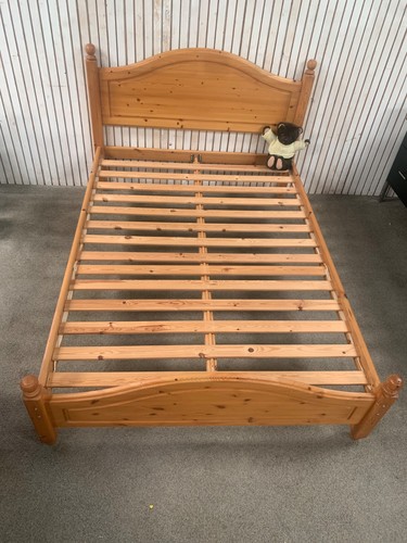 Solid pine double bed - pine, frame